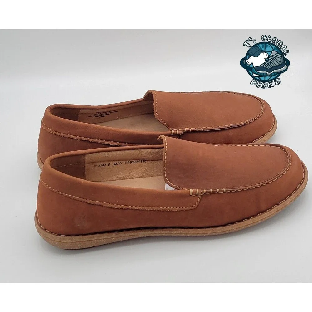 BORN Naldo Slip On Shoes Brown Leather Loafers Mens US Size 11.5